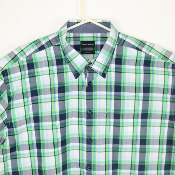 Bruun & Stengade Size 46 Green Blue Easy Care EUC - Picture 2 of 8